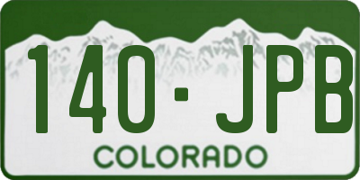 CO license plate 140JPB