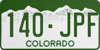 CO license plate 140JPF