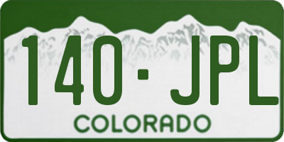 CO license plate 140JPL