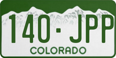 CO license plate 140JPP