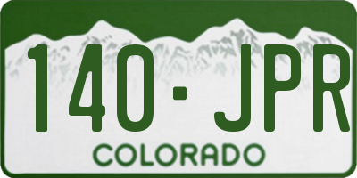 CO license plate 140JPR