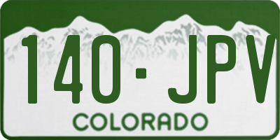 CO license plate 140JPV