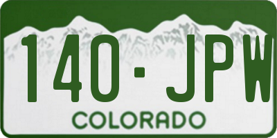 CO license plate 140JPW