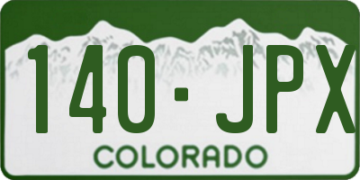 CO license plate 140JPX