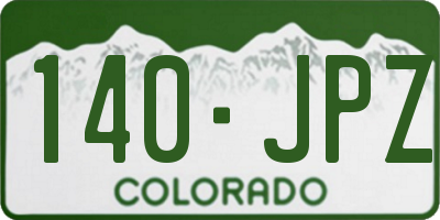 CO license plate 140JPZ