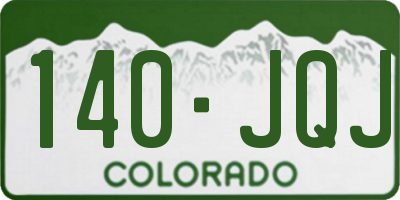 CO license plate 140JQJ