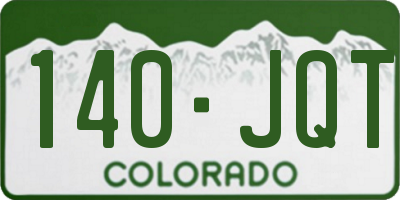 CO license plate 140JQT