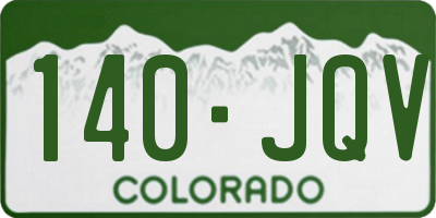 CO license plate 140JQV