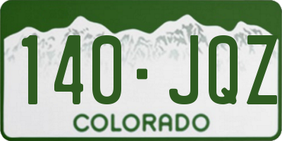 CO license plate 140JQZ