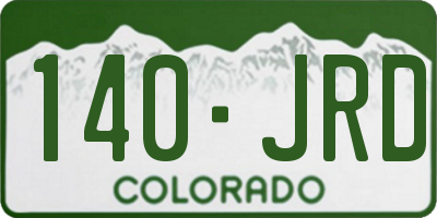 CO license plate 140JRD