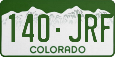 CO license plate 140JRF