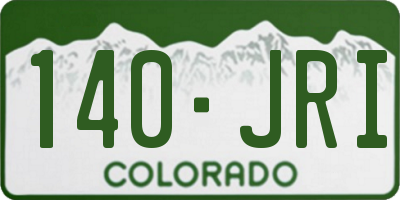 CO license plate 140JRI