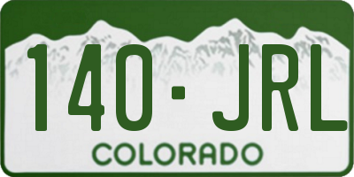 CO license plate 140JRL