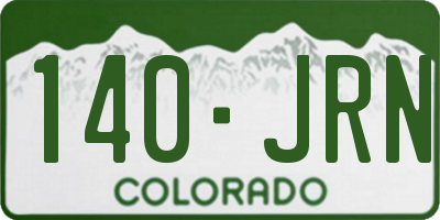 CO license plate 140JRN