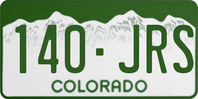 CO license plate 140JRS