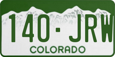 CO license plate 140JRW