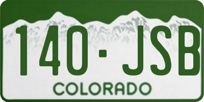 CO license plate 140JSB