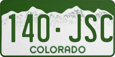 CO license plate 140JSC