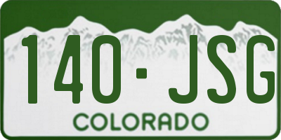 CO license plate 140JSG
