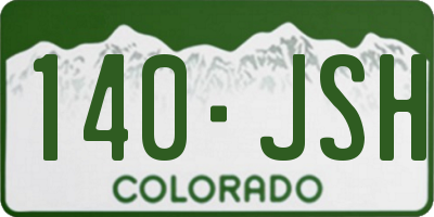 CO license plate 140JSH