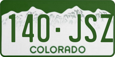 CO license plate 140JSZ