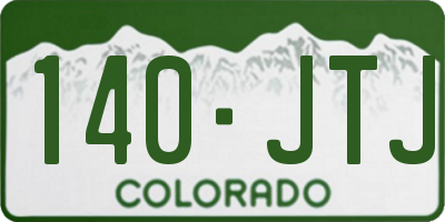 CO license plate 140JTJ