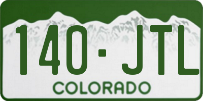 CO license plate 140JTL