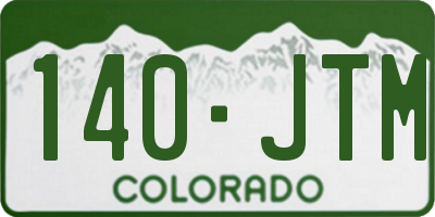 CO license plate 140JTM