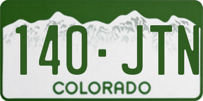 CO license plate 140JTN