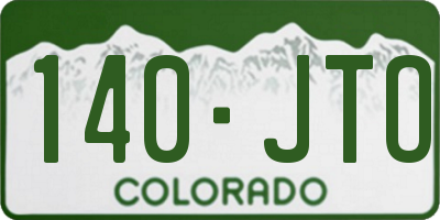 CO license plate 140JTO