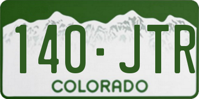 CO license plate 140JTR