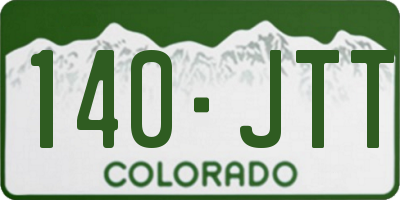 CO license plate 140JTT