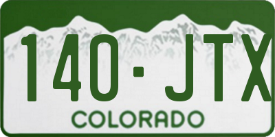 CO license plate 140JTX