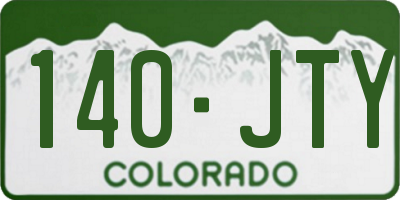 CO license plate 140JTY