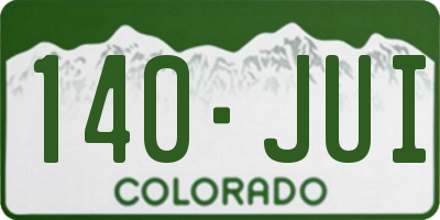 CO license plate 140JUI