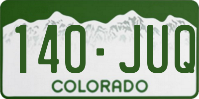 CO license plate 140JUQ
