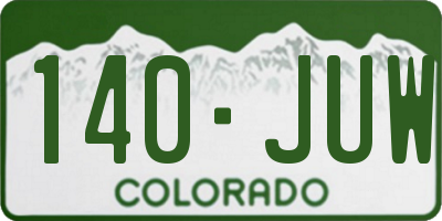 CO license plate 140JUW