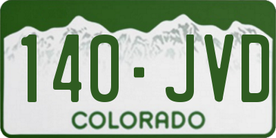 CO license plate 140JVD