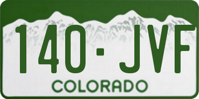 CO license plate 140JVF