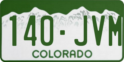 CO license plate 140JVM