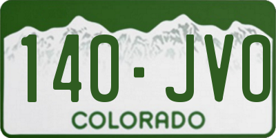 CO license plate 140JVO