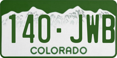 CO license plate 140JWB
