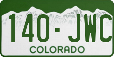 CO license plate 140JWC
