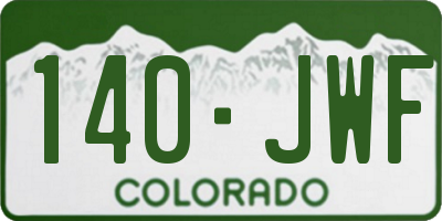 CO license plate 140JWF