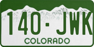 CO license plate 140JWK