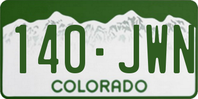 CO license plate 140JWN