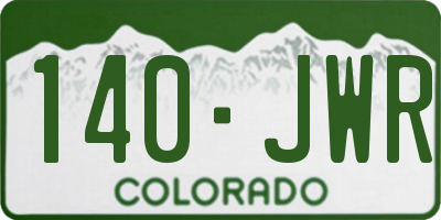 CO license plate 140JWR