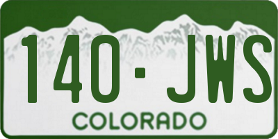 CO license plate 140JWS