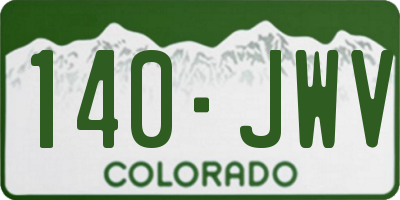 CO license plate 140JWV