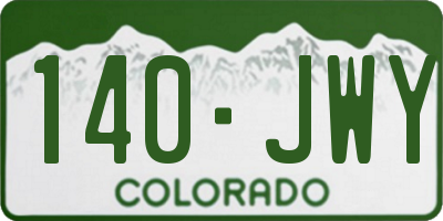 CO license plate 140JWY